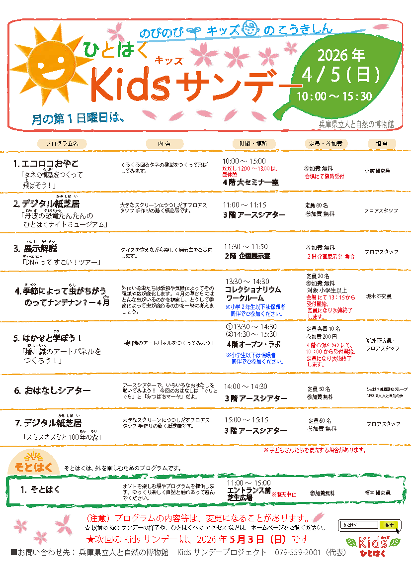 Kids（キッズ）サンデー2026年4月5日